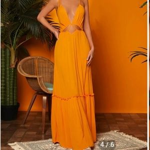 Green Cutout Maxi Dress